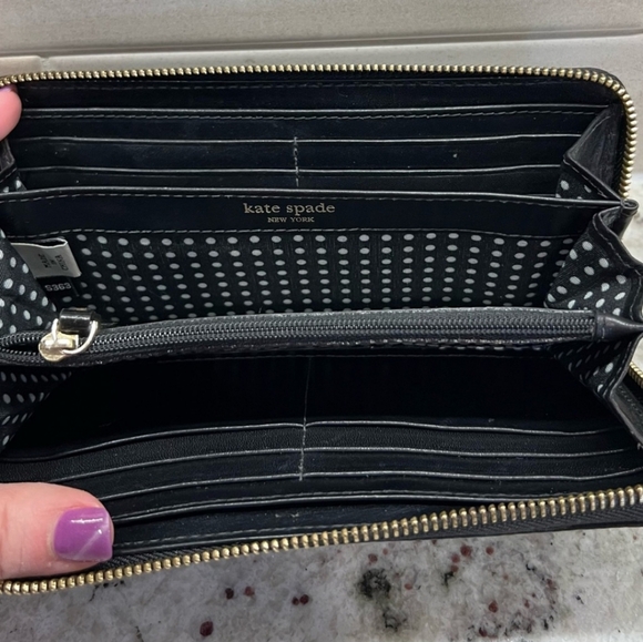 Kate Spade Black Long Zip Women's Wallet - Picture 3 of 5